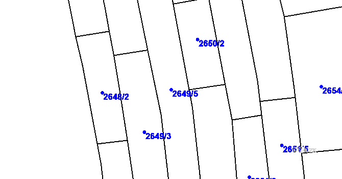 Parcela st. 2649/5 v KÚ Věteřov, Katastrální mapa