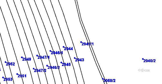 Parcela st. 2941/1 v KÚ Věteřov, Katastrální mapa