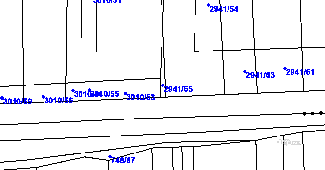 Parcela st. 2941/65 v KÚ Věteřov, Katastrální mapa