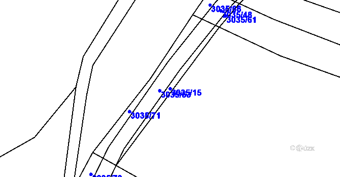 Parcela st. 3035/15 v KÚ Věteřov, Katastrální mapa