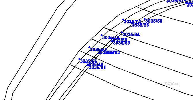 Parcela st. 3035/54 v KÚ Věteřov, Katastrální mapa