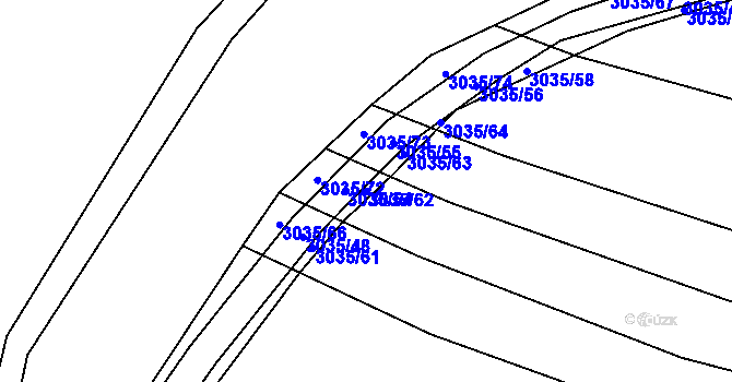 Parcela st. 3035/62 v KÚ Věteřov, Katastrální mapa