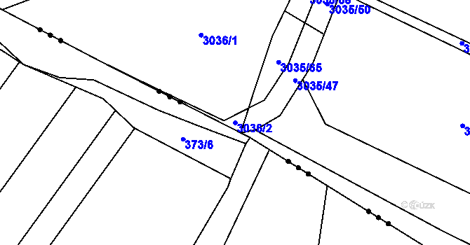 Parcela st. 3036/2 v KÚ Věteřov, Katastrální mapa