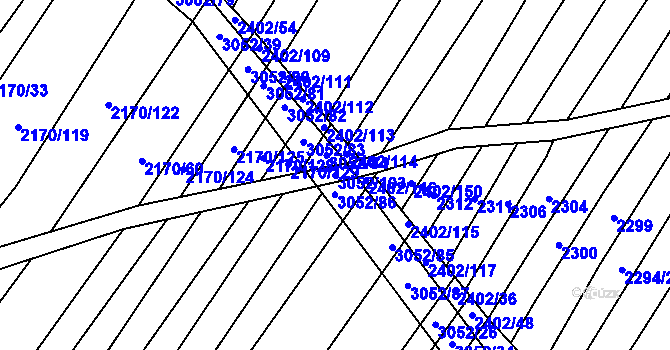 Parcela st. 3052/103 v KÚ Věteřov, Katastrální mapa
