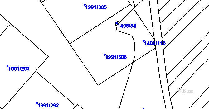 Parcela st. 1991/306 v KÚ Věteřov, Katastrální mapa