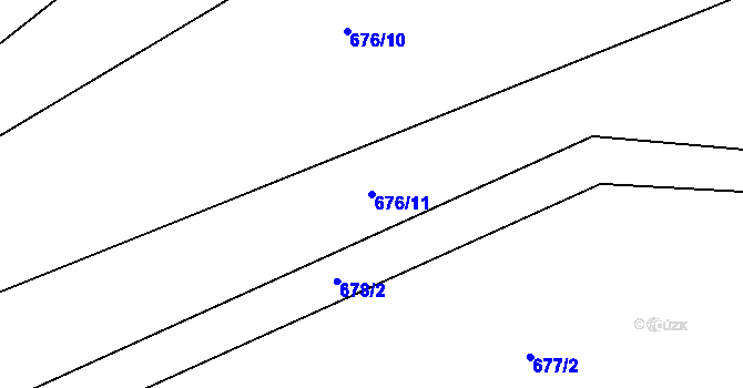 Parcela st. 676/11 v KÚ Větrný Jeníkov, Katastrální mapa