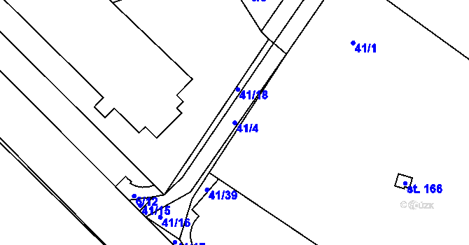 Parcela st. 41/4 v KÚ Větrušice u Klecan, Katastrální mapa