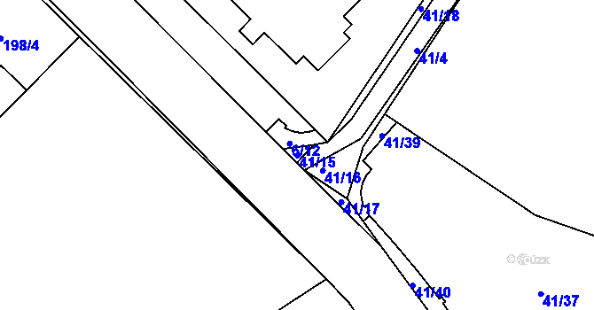 Parcela st. 41/15 v KÚ Větrušice u Klecan, Katastrální mapa