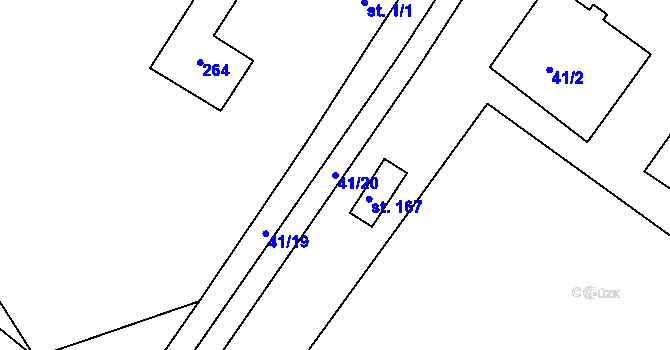 Parcela st. 41/20 v KÚ Větrušice u Klecan, Katastrální mapa