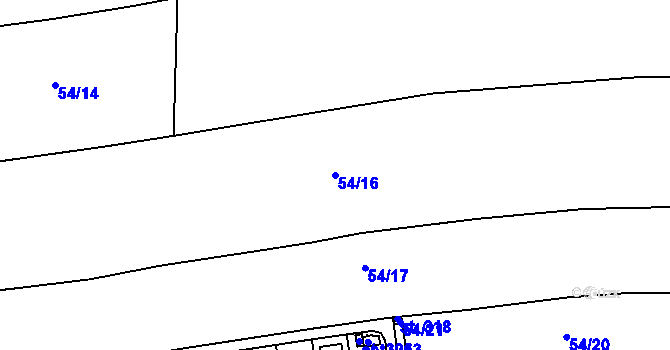 Parcela st. 54/16 v KÚ Větrušice u Klecan, Katastrální mapa