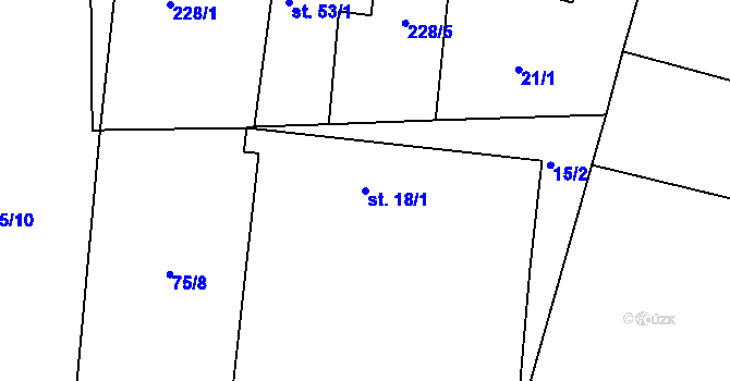 Parcela st. 18/1 v KÚ Jelenice, Katastrální mapa