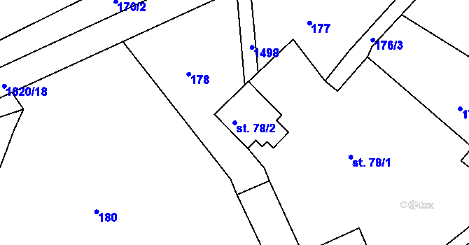 Parcela st. 78/2 v KÚ Větřkovice u Vítkova, Katastrální mapa