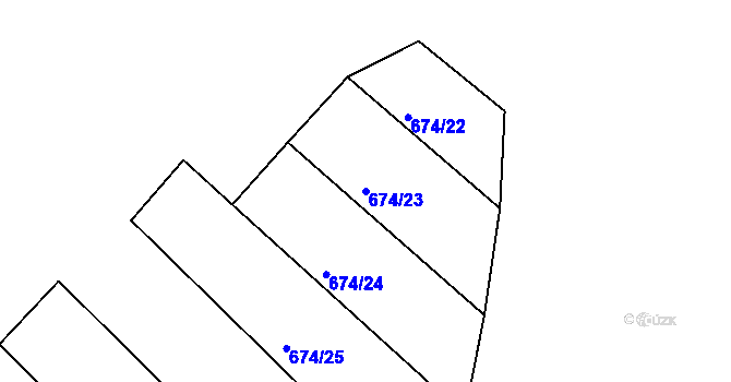 Parcela st. 674/23 v KÚ Větřkovice u Vítkova, Katastrální mapa