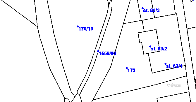 Parcela st. 1559/90 v KÚ Větřkovice u Vítkova, Katastrální mapa