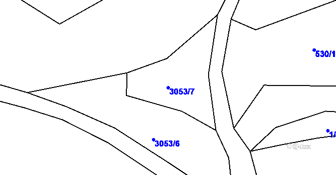 Parcela st. 3053/7 v KÚ Hašlovice, Katastrální mapa