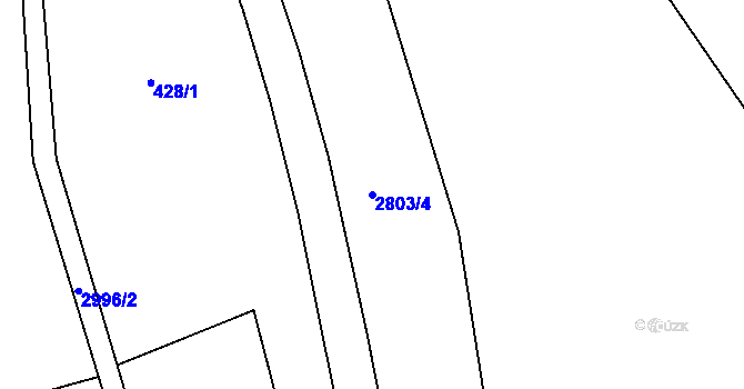 Parcela st. 2803/4 v KÚ Hašlovice, Katastrální mapa