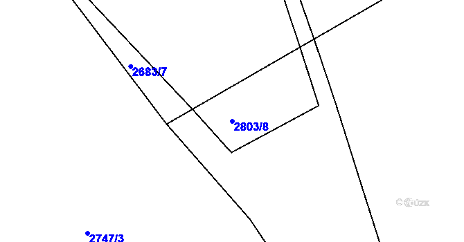 Parcela st. 2803/8 v KÚ Hašlovice, Katastrální mapa