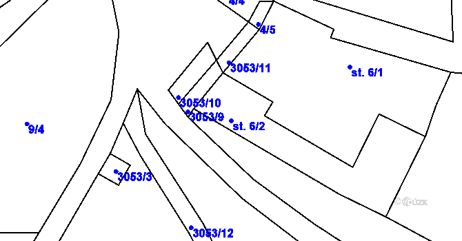 Parcela st. 6/2 v KÚ Hašlovice, Katastrální mapa