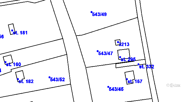 Parcela st. 543/47 v KÚ Hašlovice, Katastrální mapa