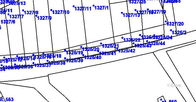 Parcela st. 1325/41 v KÚ Větřní, Katastrální mapa