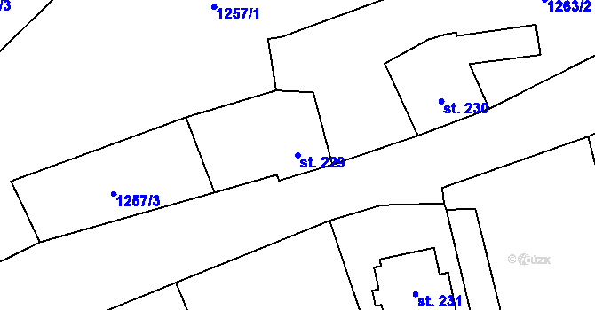 Parcela st. 229 v KÚ Větřní, Katastrální mapa
