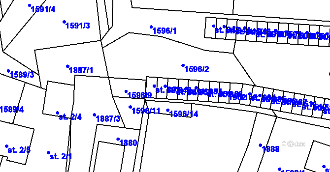 Parcela st. 848 v KÚ Větřní, Katastrální mapa