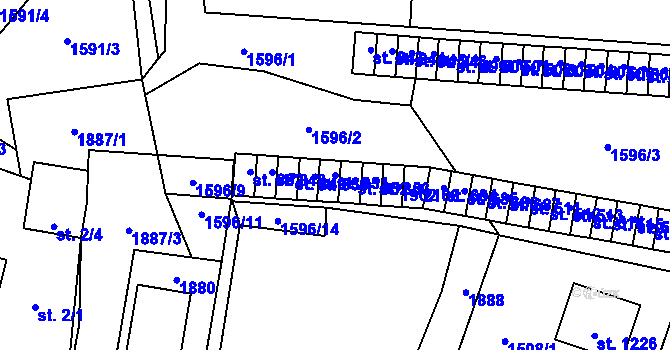 Parcela st. 851 v KÚ Větřní, Katastrální mapa