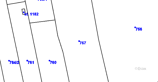 Parcela st. 757 v KÚ Větřní, Katastrální mapa
