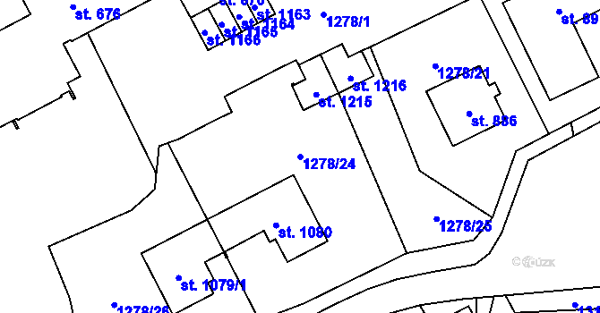 Parcela st. 1278/24 v KÚ Větřní, Katastrální mapa
