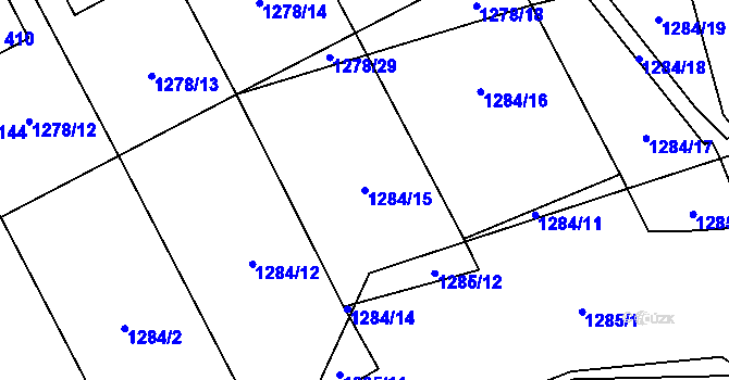 Parcela st. 1284/15 v KÚ Větřní, Katastrální mapa