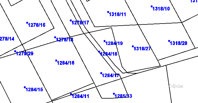 Parcela st. 1284/18 v KÚ Větřní, Katastrální mapa