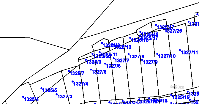 Parcela st. 1325/11 v KÚ Větřní, Katastrální mapa