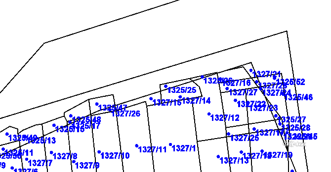 Parcela st. 1325/25 v KÚ Větřní, Katastrální mapa