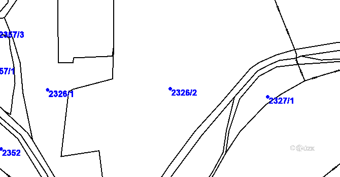 Parcela st. 2326/2 v KÚ Svéraz u Větřní, Katastrální mapa