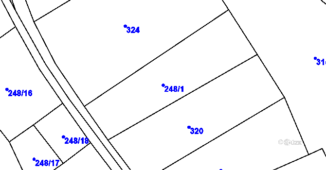 Parcela st. 248/1 v KÚ Vevčice, Katastrální mapa