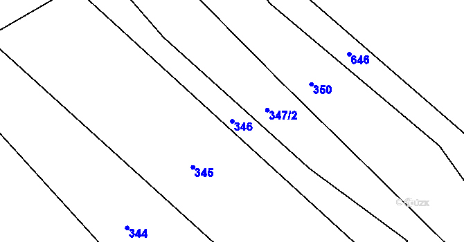 Parcela st. 346 v KÚ Vevčice, Katastrální mapa
