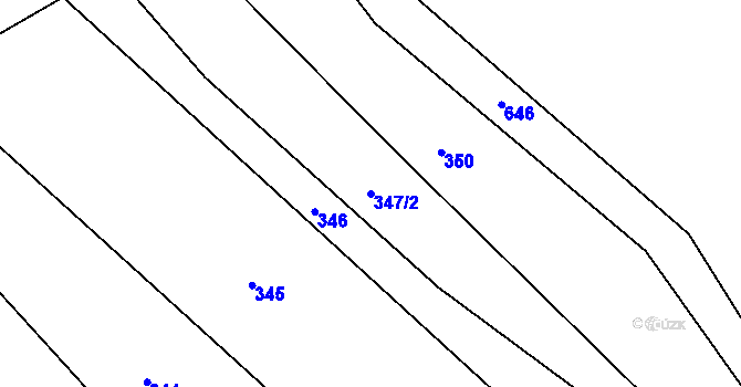 Parcela st. 347/2 v KÚ Vevčice, Katastrální mapa