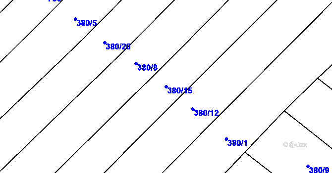 Parcela st. 380/15 v KÚ Vevčice, Katastrální mapa