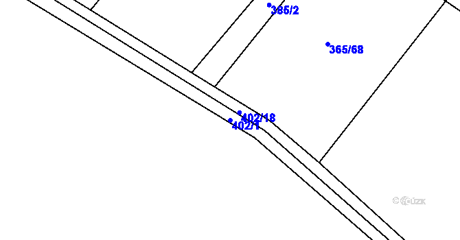 Parcela st. 402/1 v KÚ Vevčice, Katastrální mapa