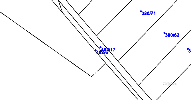 Parcela st. 402/6 v KÚ Vevčice, Katastrální mapa