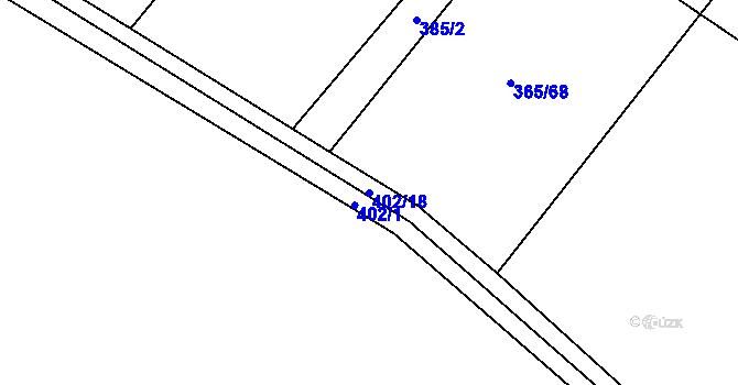 Parcela st. 402/18 v KÚ Vevčice, Katastrální mapa