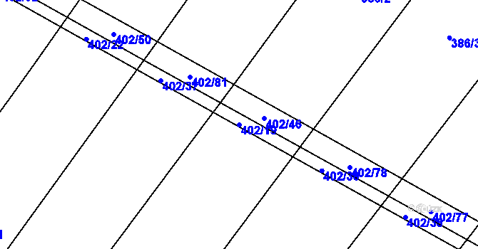 Parcela st. 402/19 v KÚ Vevčice, Katastrální mapa