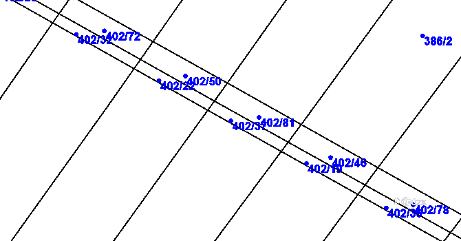 Parcela st. 402/37 v KÚ Vevčice, Katastrální mapa
