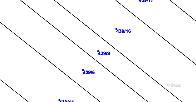 Parcela st. 439/9 v KÚ Vevčice, Katastrální mapa