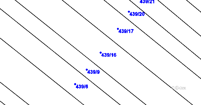 Parcela st. 439/16 v KÚ Vevčice, Katastrální mapa