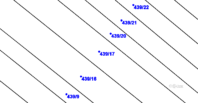 Parcela st. 439/17 v KÚ Vevčice, Katastrální mapa