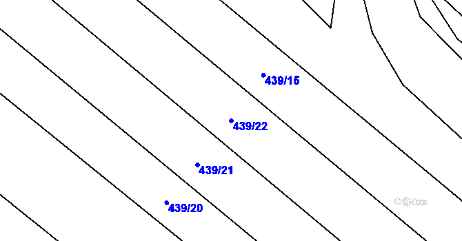 Parcela st. 439/22 v KÚ Vevčice, Katastrální mapa