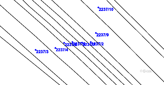 Parcela st. 2237/7 v KÚ Veverská Bítýška, Katastrální mapa