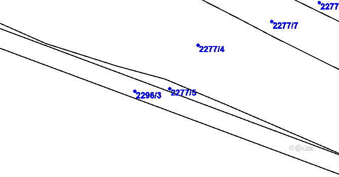 Parcela st. 2277/5 v KÚ Veverská Bítýška, Katastrální mapa