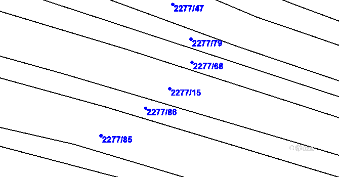 Parcela st. 2277/15 v KÚ Veverská Bítýška, Katastrální mapa